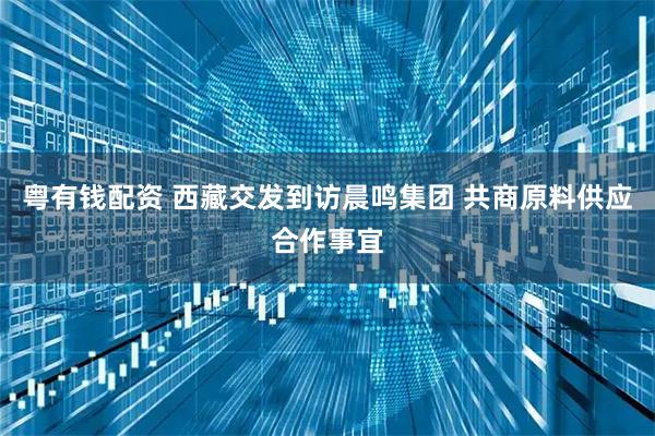 粤有钱配资 西藏交发到访晨鸣集团 共商原料供应合作事宜