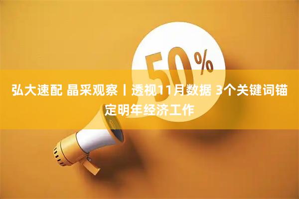弘大速配 晶采观察丨透视11月数据 3个关键词锚定明年经济工作